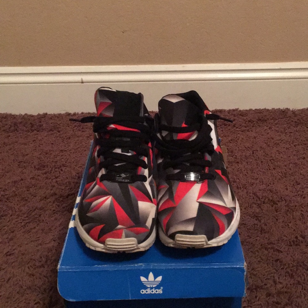 Adidas Zx Flux Red Mosaic Photo Print Shoes
